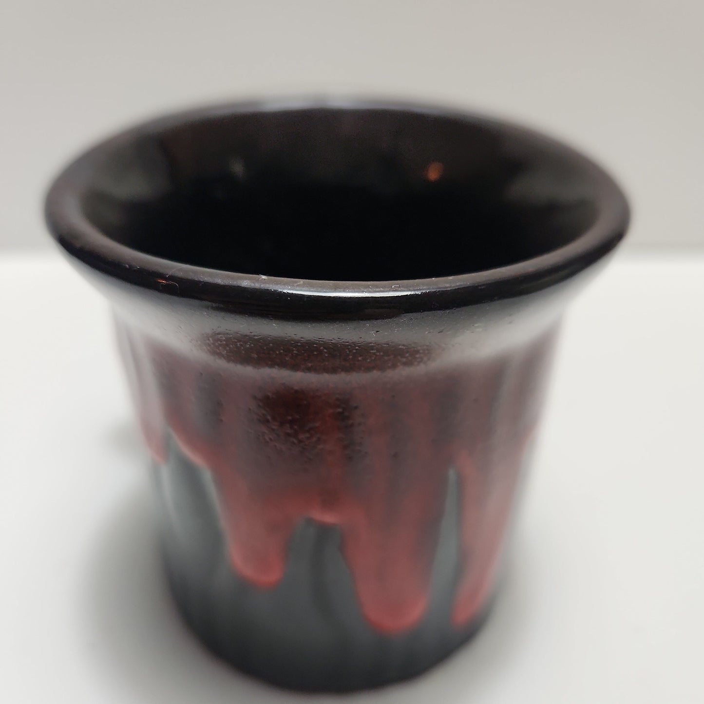 Beauceware Mug with Red Lava Drip Design - 1960s Vintage