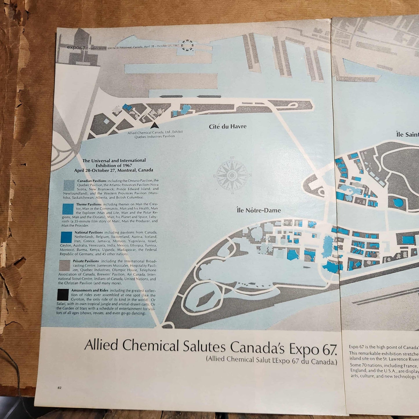 Carte originale Expo 67 Allied Chemical, Montréal 1967