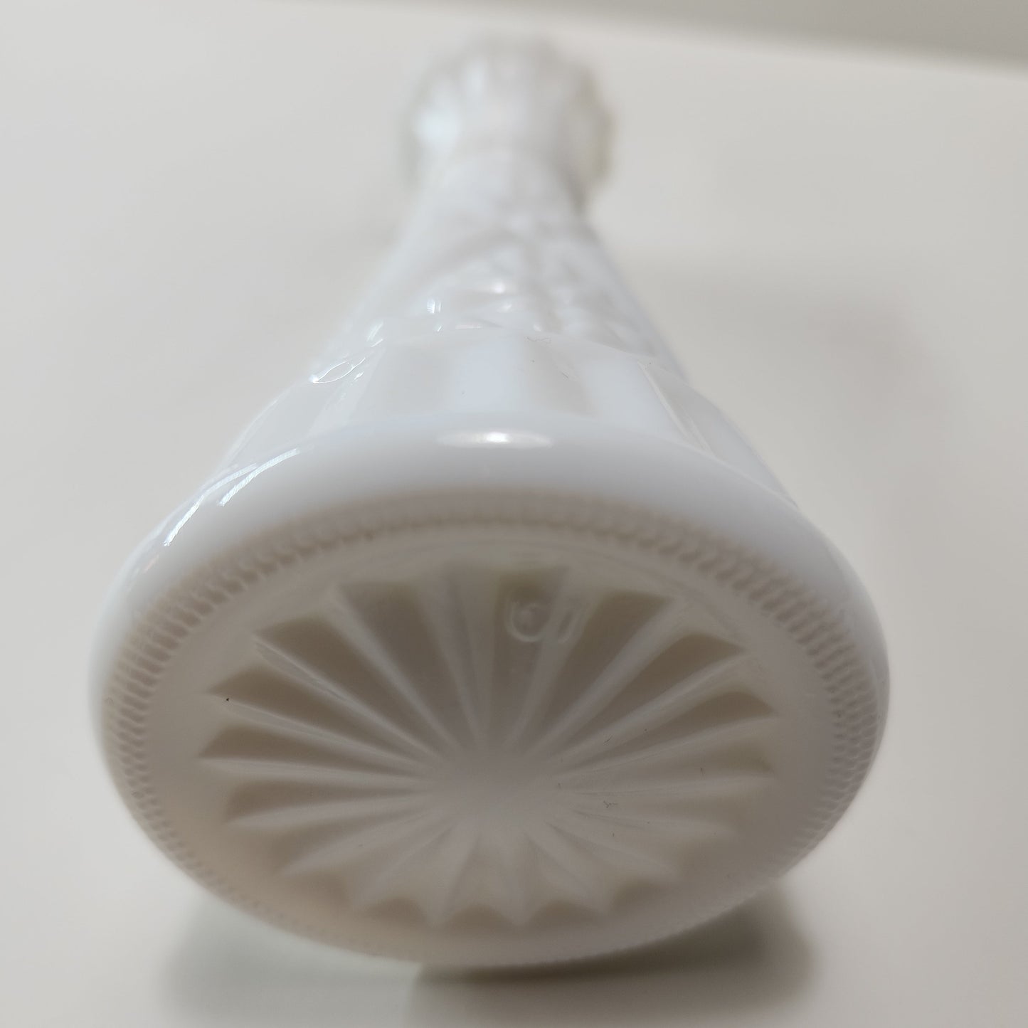 Anchor Hocking Milk Glass Bud Vase 'Stars and Bars' - 1960s