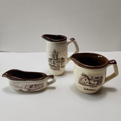 Beauceware Pottery Miniature Creamers Set by Claude & Maude Joly - 1970s