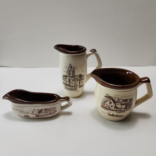 Beauceware Pottery Miniature Creamers Set by Claude & Maude Joly - 1970s