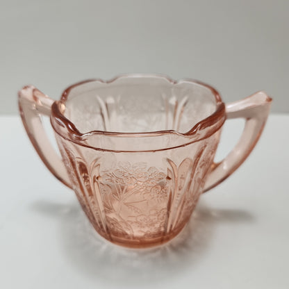Jeanette Pink Cherry Blossom Sugar Bowl (1930)