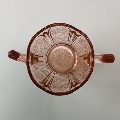 Jeanette Pink Cherry Blossom Sugar Bowl (1930)