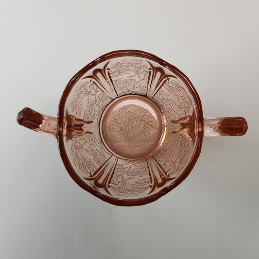 Jeanette Pink Cherry Blossom Sugar Bowl (1930)