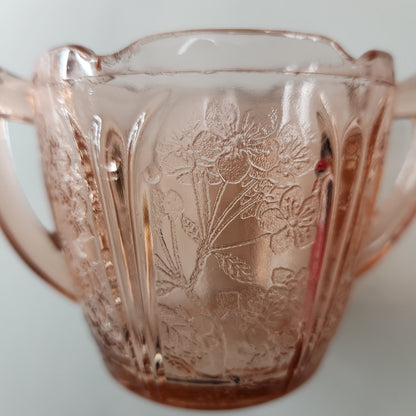 Jeanette Pink Cherry Blossom Sugar Bowl (1930)