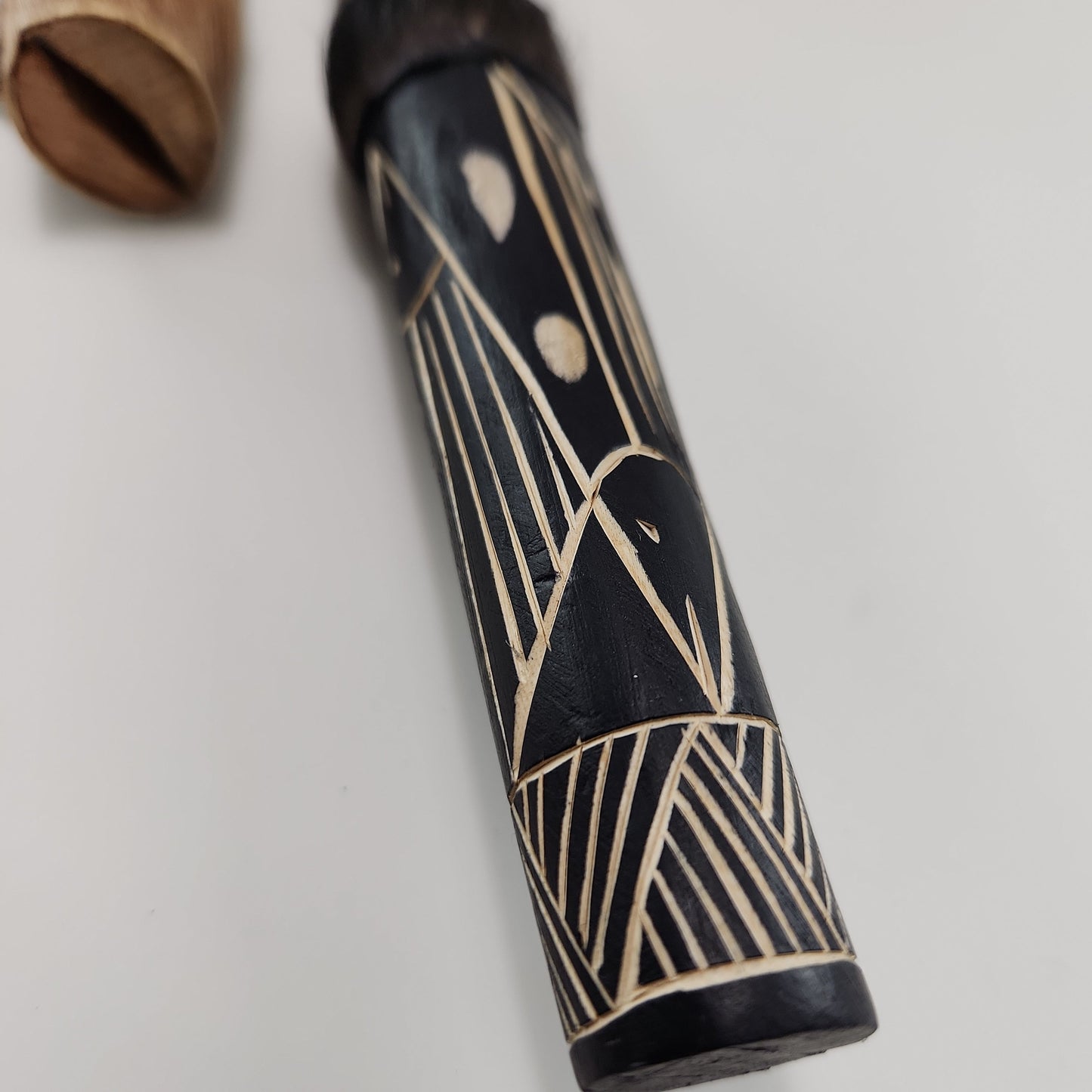 Handmade African Dagger with Multicolored Animal Hide Sheath