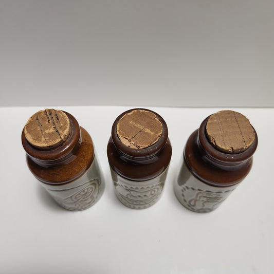 Maple Syrup Ceramic Bottle Set of 3 - Made in Canada, 1970s Vintage