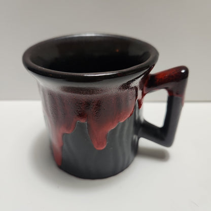 Beauceware Mug with Red Lava Drip Design - 1960s Vintage