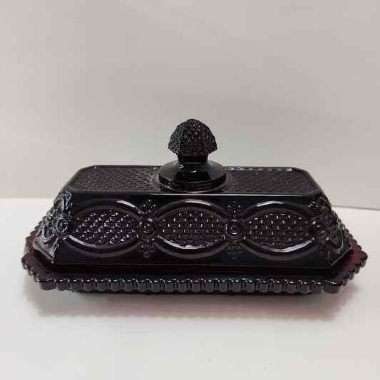 Avon Cape Cod Ruby Red Butter Dish -  Collection, 1980s
