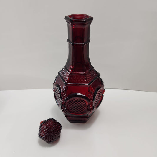 Avon Cape Cod Ruby Red Carafe Wine Decanter - 1980s Collection
