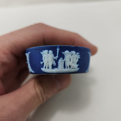 St. Andrews N.B. - Wedgwood Cobalt Blue Jasperware Match Box, c.1860s