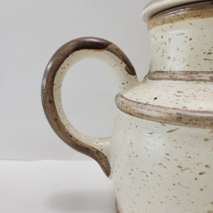 Laurentian Studio Tea pot, Beige Spotted Brown, Made in Canada, 1970s