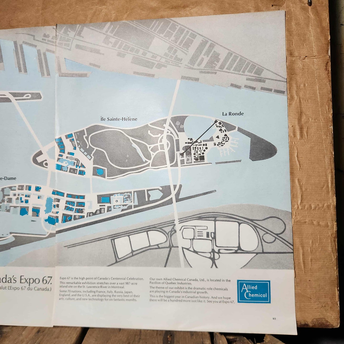 Carte originale Expo 67 Allied Chemical, Montréal 1967