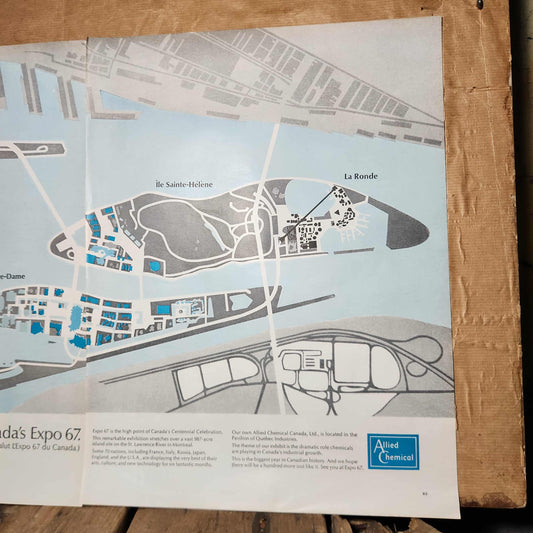 Carte originale Expo 67 Allied Chemical, Montréal 1967