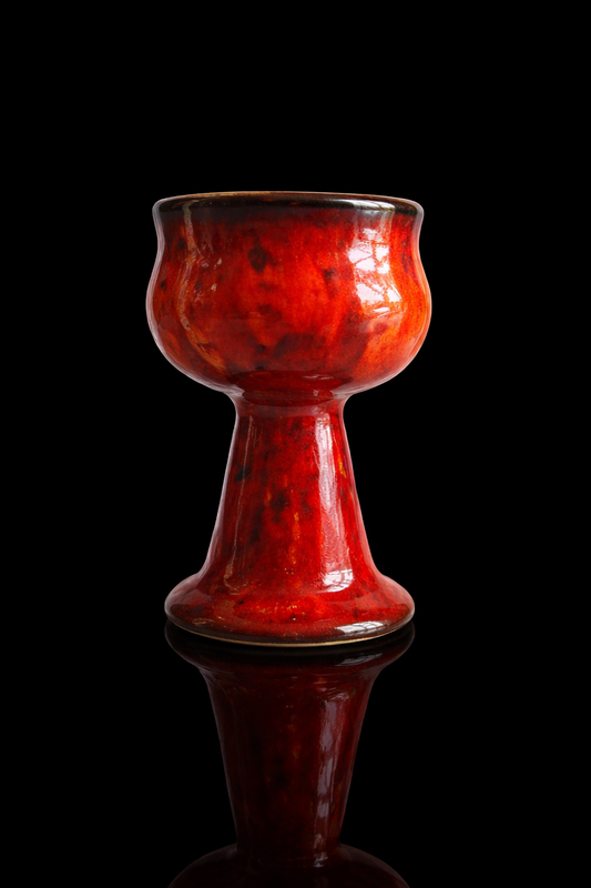 EstriCeram Goblet – Orange Flame Glaze